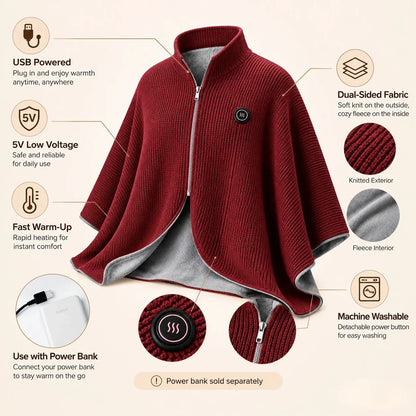🔥 Christmas Sale — 75% OFF! ❄️ Stay Warm All Winter — Portable Electric Heated Blanket Shawl