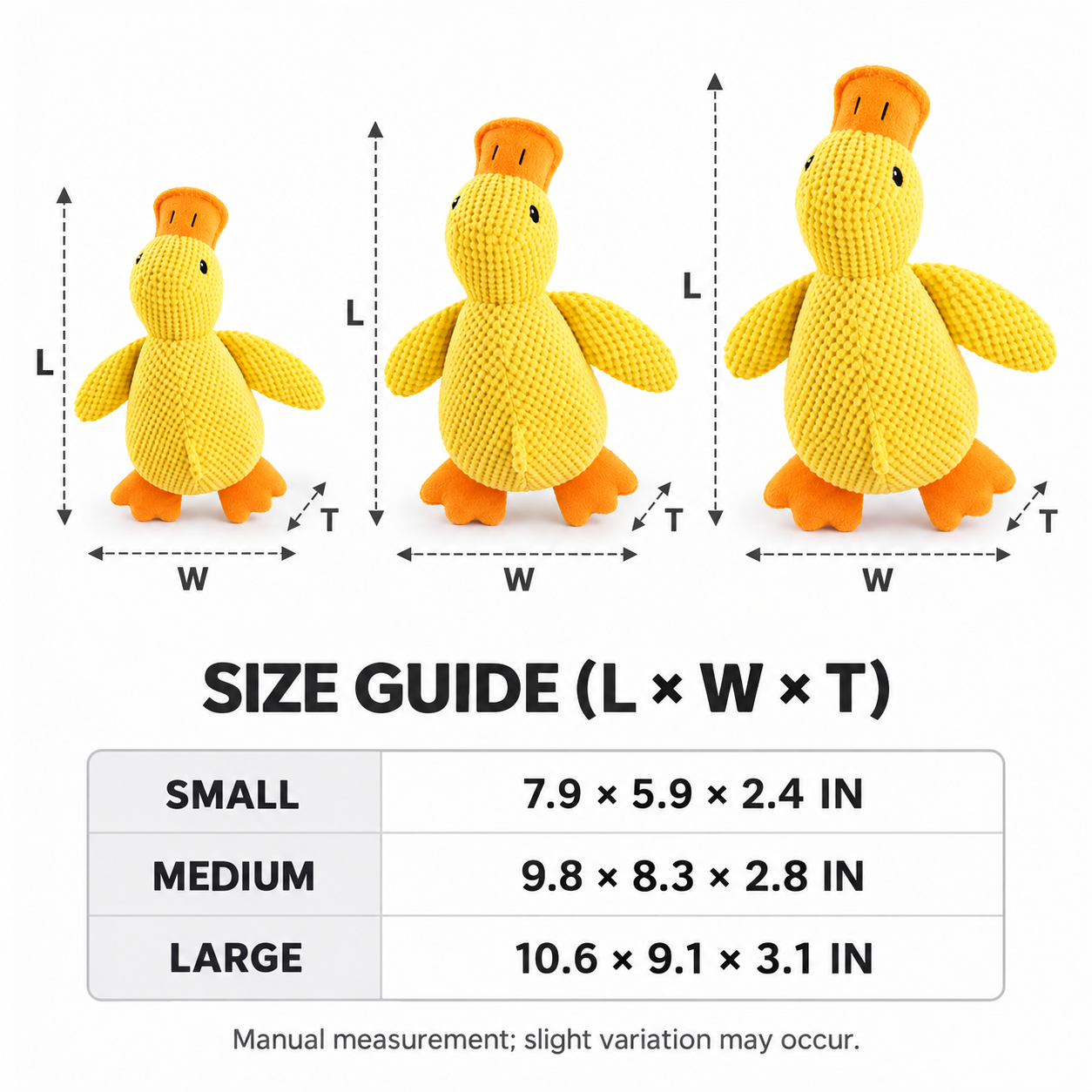 Yellow Duck Sound-Making Plush Dog Toy