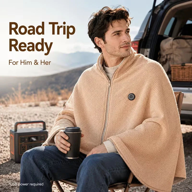 🔥 Christmas Sale — 75% OFF! ❄️ Stay Warm All Winter — Portable Electric Heated Blanket Shawl