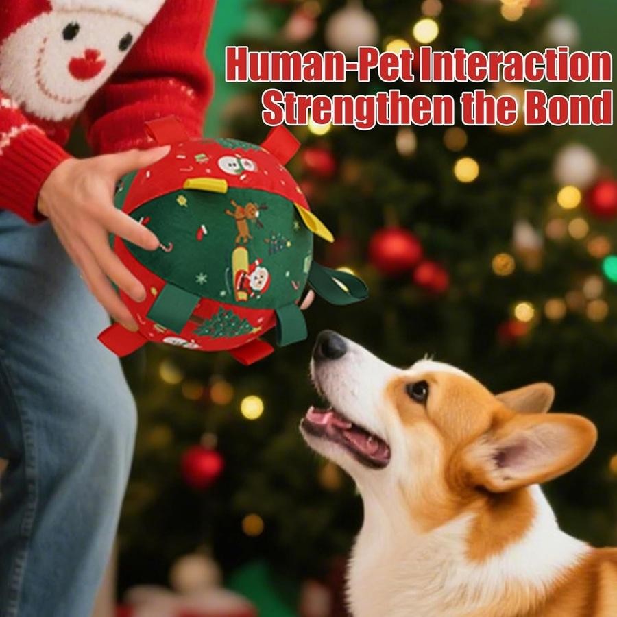 🎄 50% OFF | Christmas Interactive Dog Ball – Bell & Rechargeable Bouncing Toy🎄🐶🐱