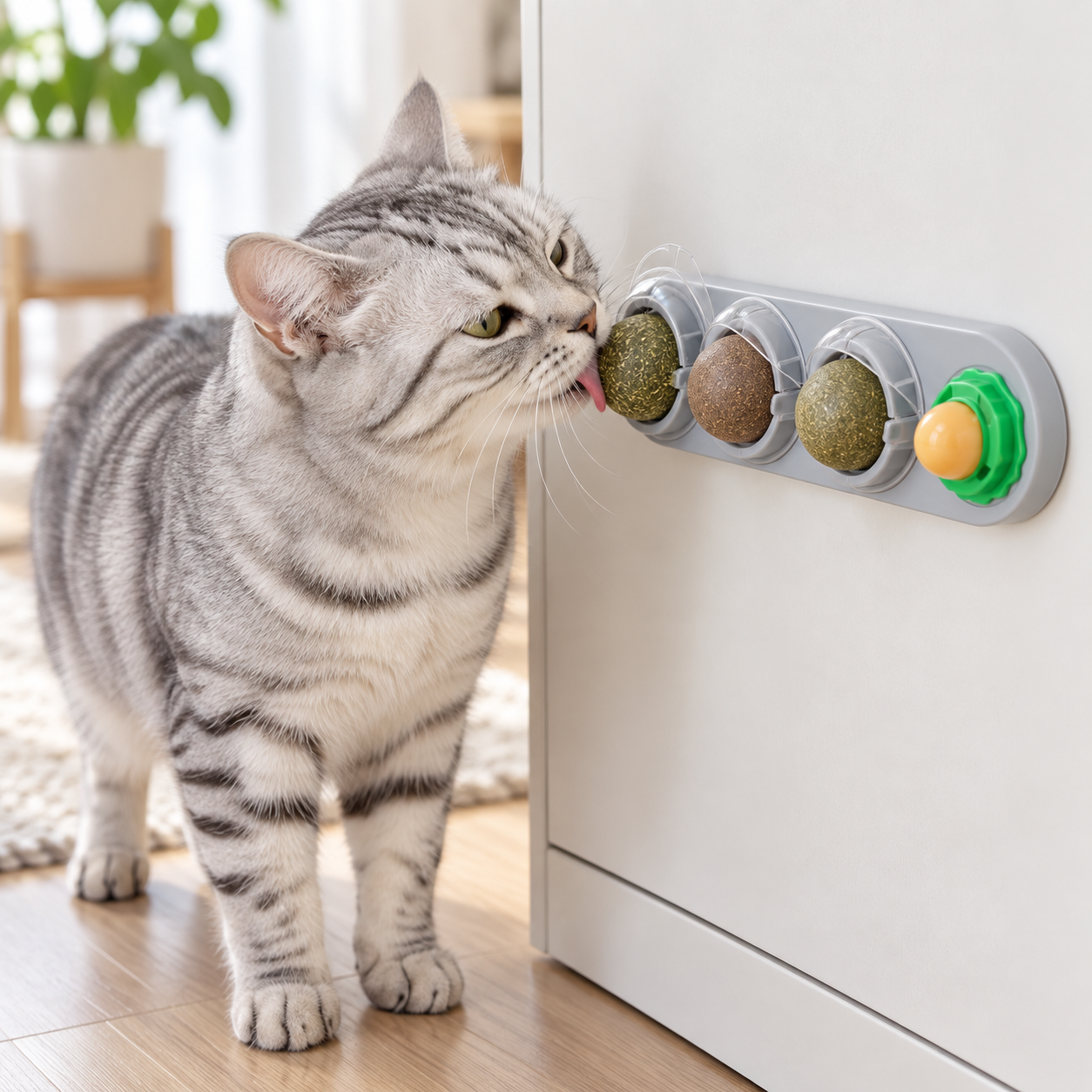 Rotating Catnip Ball Wall Toy