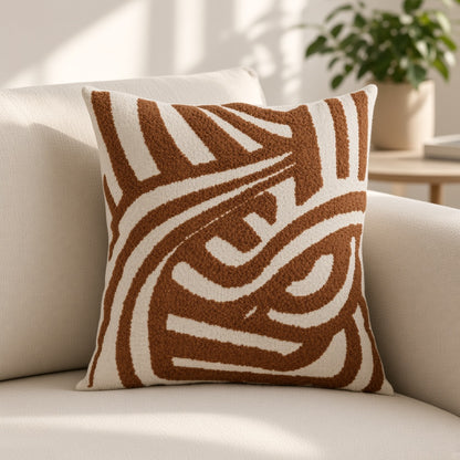 Vintage Style Jacquard Loop Pile Throw Pillow