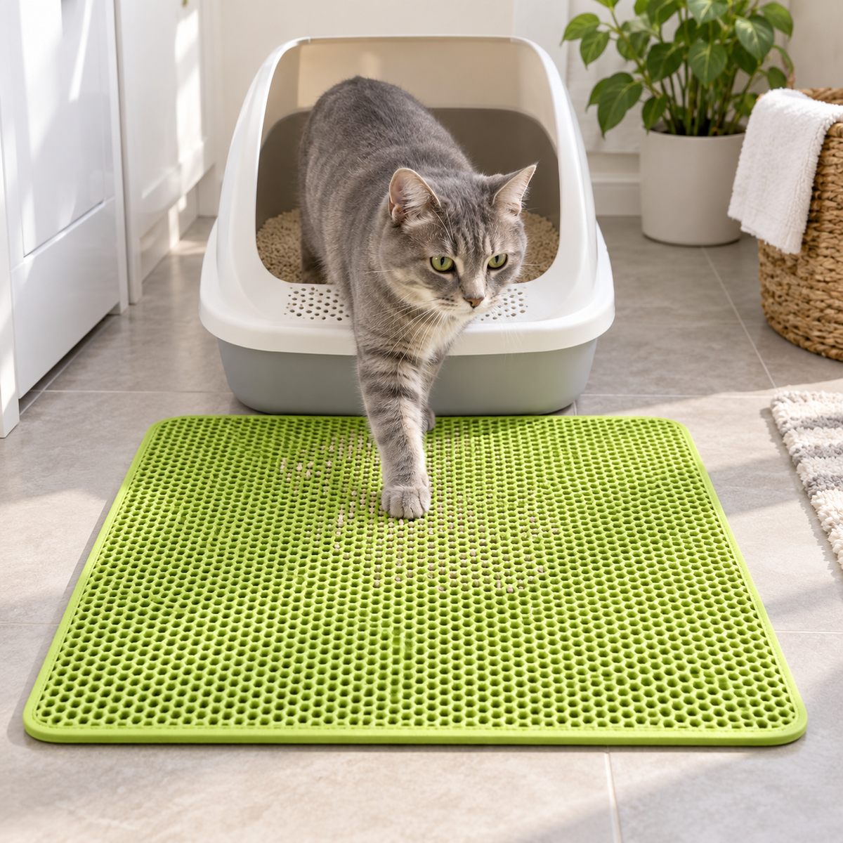Washable Double-Layer Honeycomb Cat Litter Mat