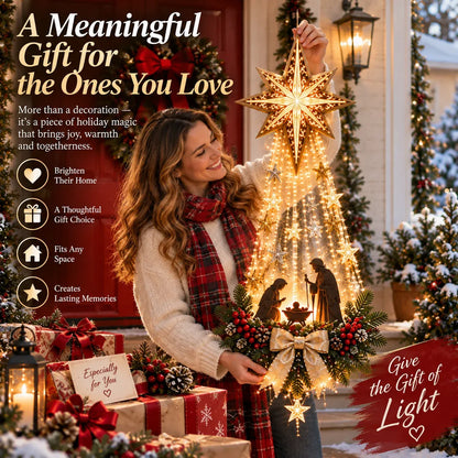 🎄Bethlehem Star of FaithTM – ✝️Lighted Nativity Wall Decor✨