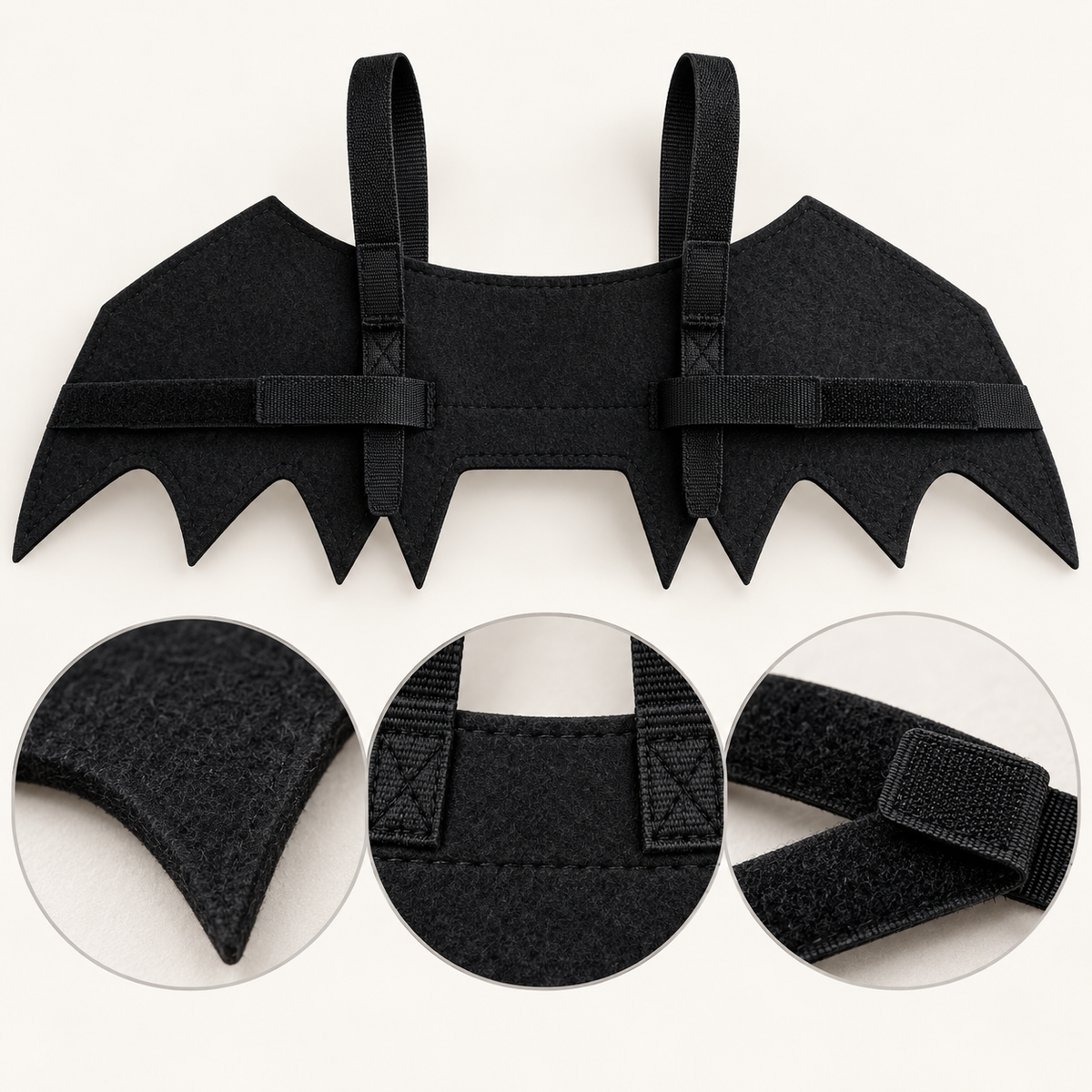 Black Felt Bat Wings for Pets