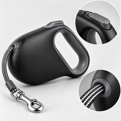 Black 16.4 FT Retractable Dog Leash