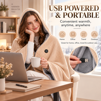 🔥 Christmas Sale — 60% OFF! ❄️ Stay Warm All Winter — Portable Electric Heated Blanket Shawl