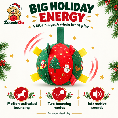 🎄 50% OFF | Christmas Interactive Dog Ball – Bell & Rechargeable Bouncing Toy🎄🐶🐱