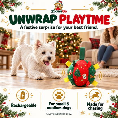 🎄 50% OFF | Christmas Interactive Dog Ball – Bell & Rechargeable Bouncing Toy🎄🐶🐱