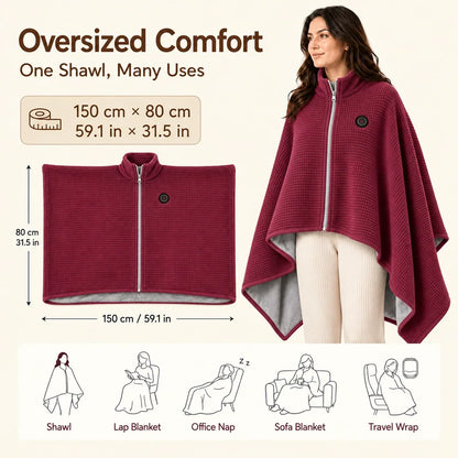 🔥 Christmas Sale — 60% OFF! ❄️ Stay Warm All Winter — Portable Electric Heated Blanket Shawl