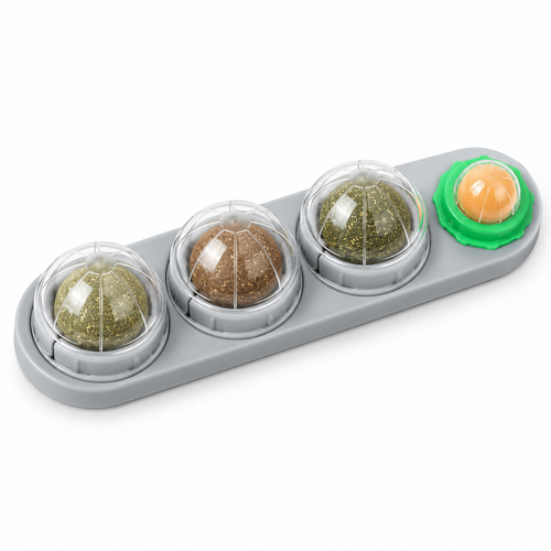 Rotating Catnip Ball Wall Toy