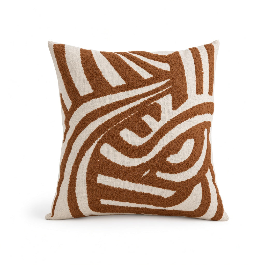 Vintage Style Jacquard Loop Pile Throw Pillow