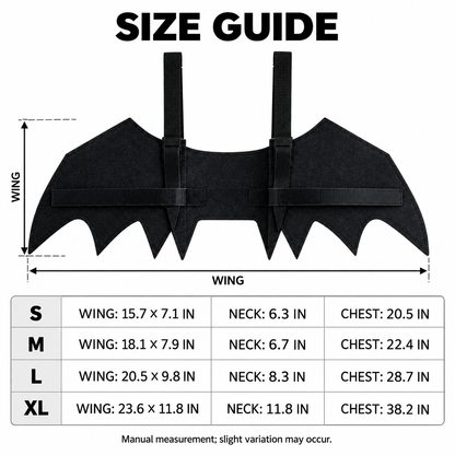 Black Felt Bat Wings for Pets