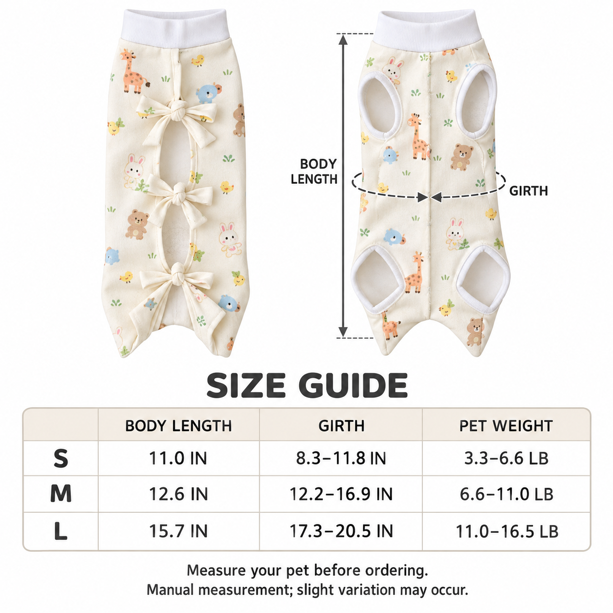 Small-Animal Cotton Recovery Suit