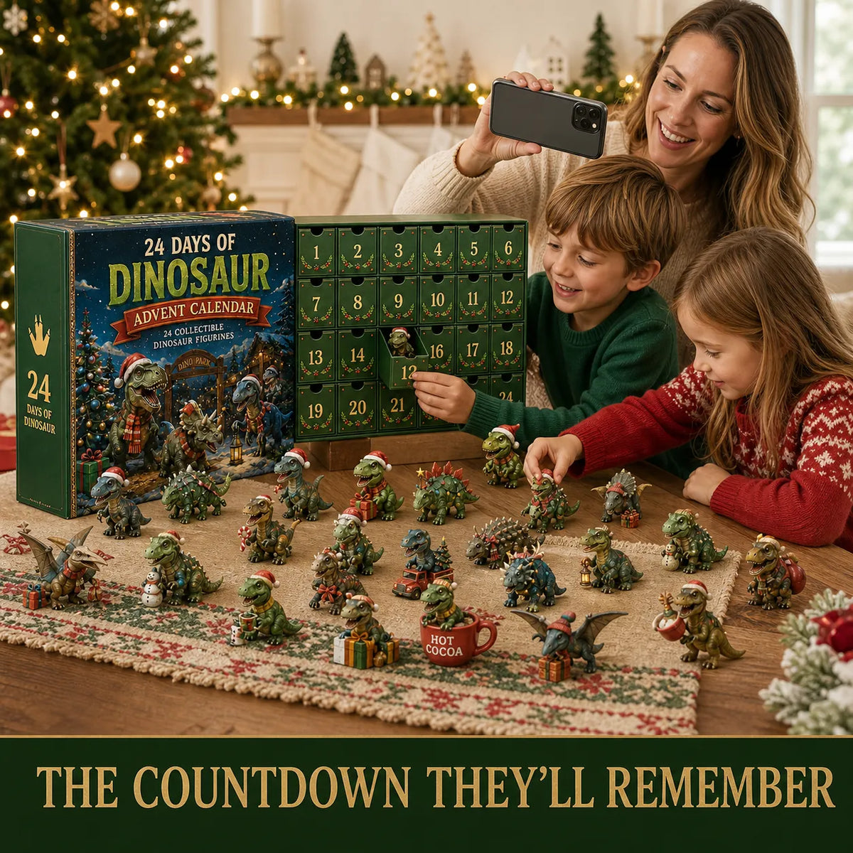 🦖 24 Days of Dinosaur Christmas Advent Calendar 2026 – 24 Collectible Dino Surprises 🎄