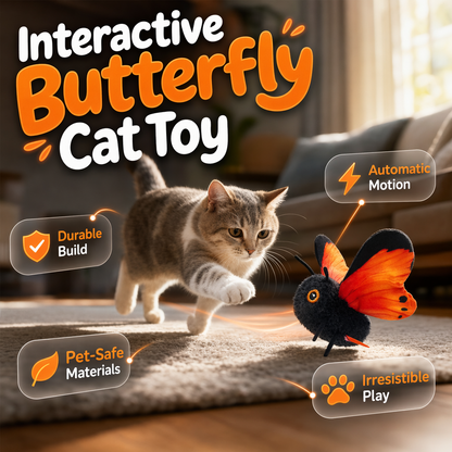 🦋🐱 Smart Sensing Flapping Butterfly Toy – 59% OFF! Motion-activated, realistic flight, interactive fun – keeps your cat engaged for hours. 🔥✨