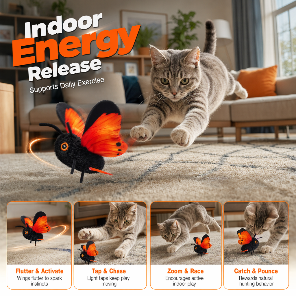 🦋🐱 Smart Sensing Flapping Butterfly Toy – 59% OFF! Motion-activated, realistic flight, interactive fun – keeps your cat engaged for hours. 🔥✨