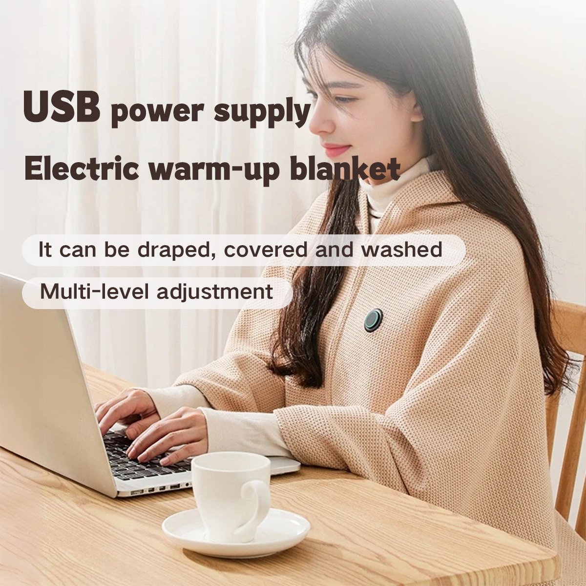 🔥 Christmas Sale — 75% OFF! ❄️ Stay Warm All Winter — Portable Electric Heated Blanket Shawl